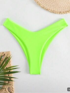 Neon Lime High-Cut Bikini Bottom - Women's Swim